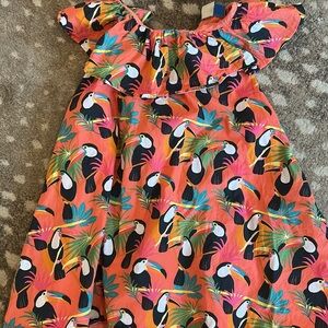 FARM Rio Pink and Blue Off-the-Shoulder Sundress